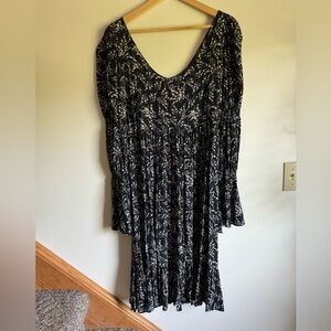 Olivaceous midi long sleeve dress